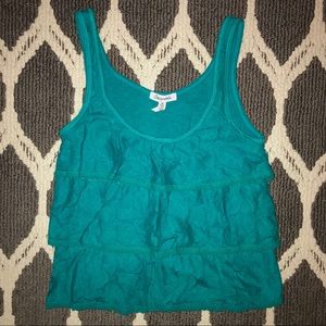 Aeropostale Girls teal lace tank top M Aero